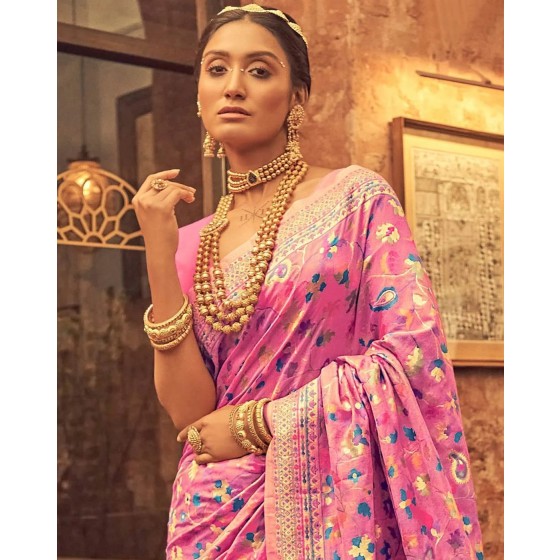 Women Embroidered Sheer-Through Saree