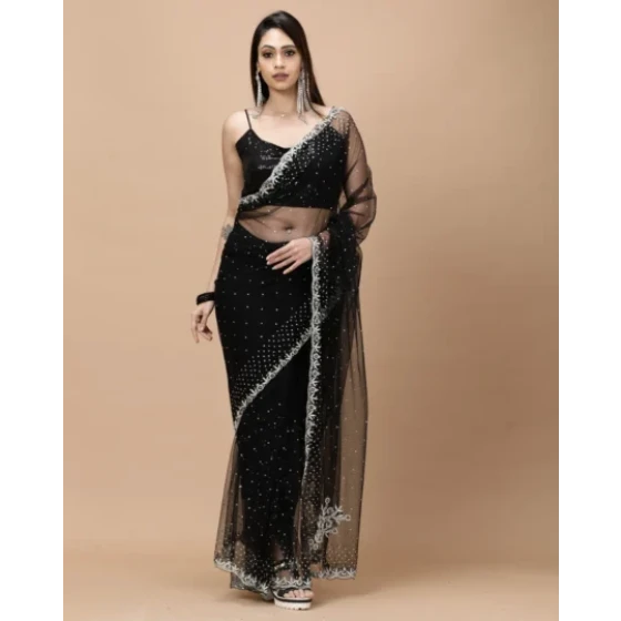 Women Embellished Saree with Lace Border