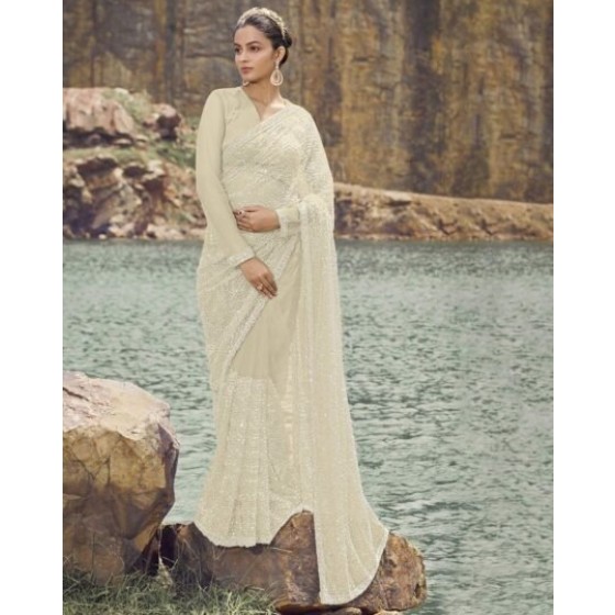 Striped Saree with Contrast Border